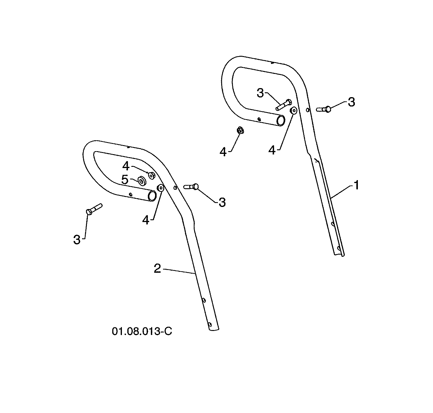 Poulan 12527HVX-96195001800 loop handles diagram