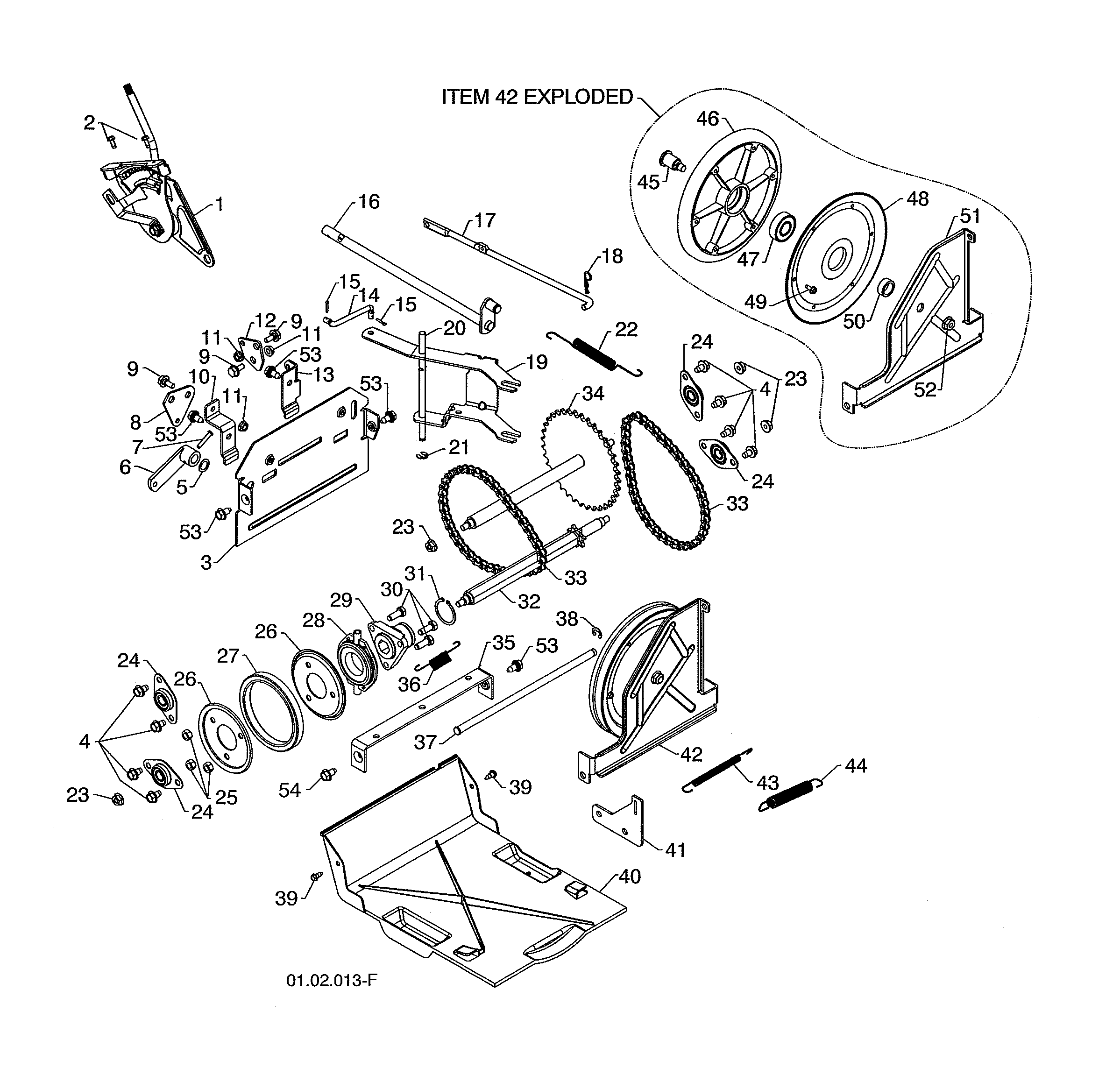 Poulan 12527HVX-96195001800 drive diagram
