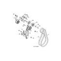 Poulan 96195001800 impeller & traction belts diagram