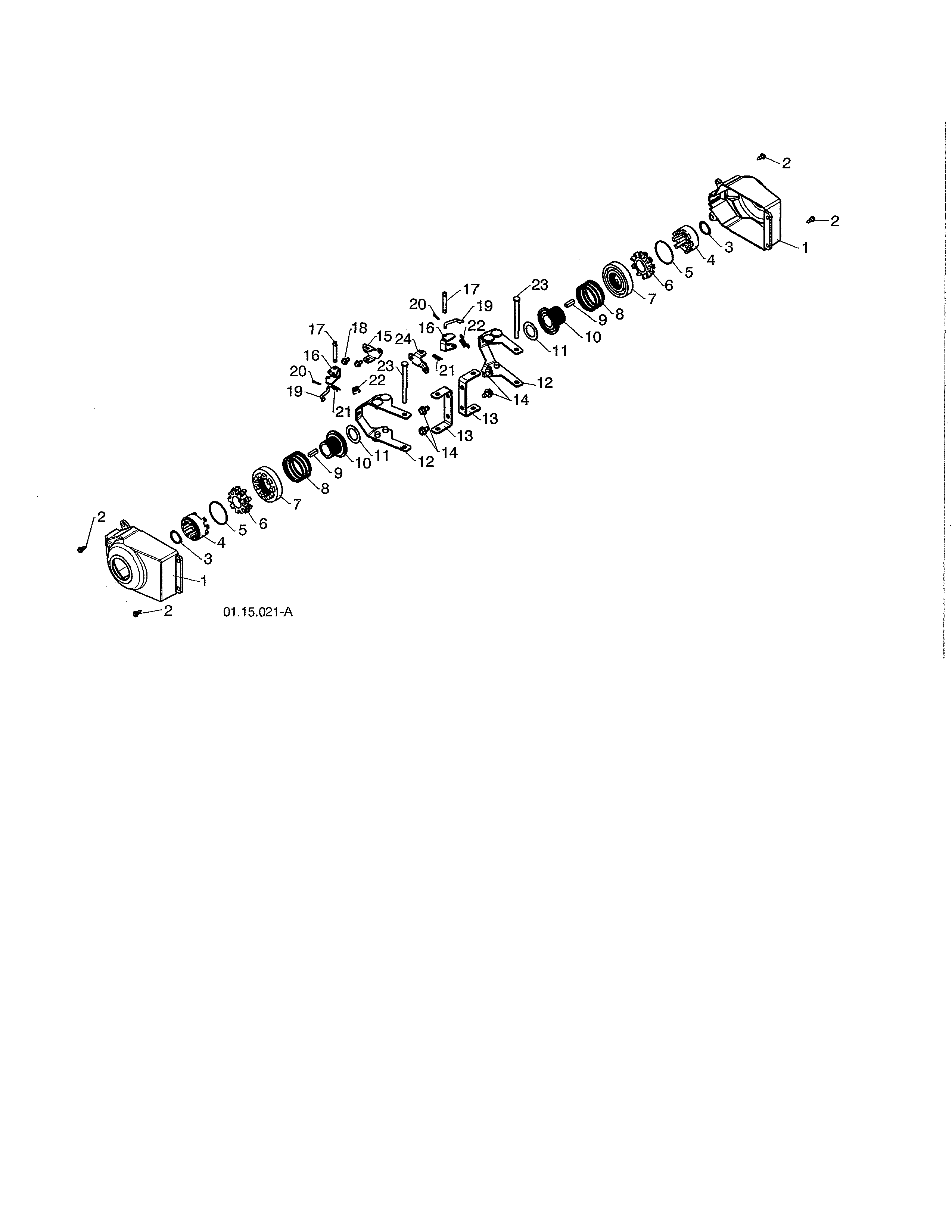 Poulan 12527HVX-96195001800 steering yoke & bracket diagram