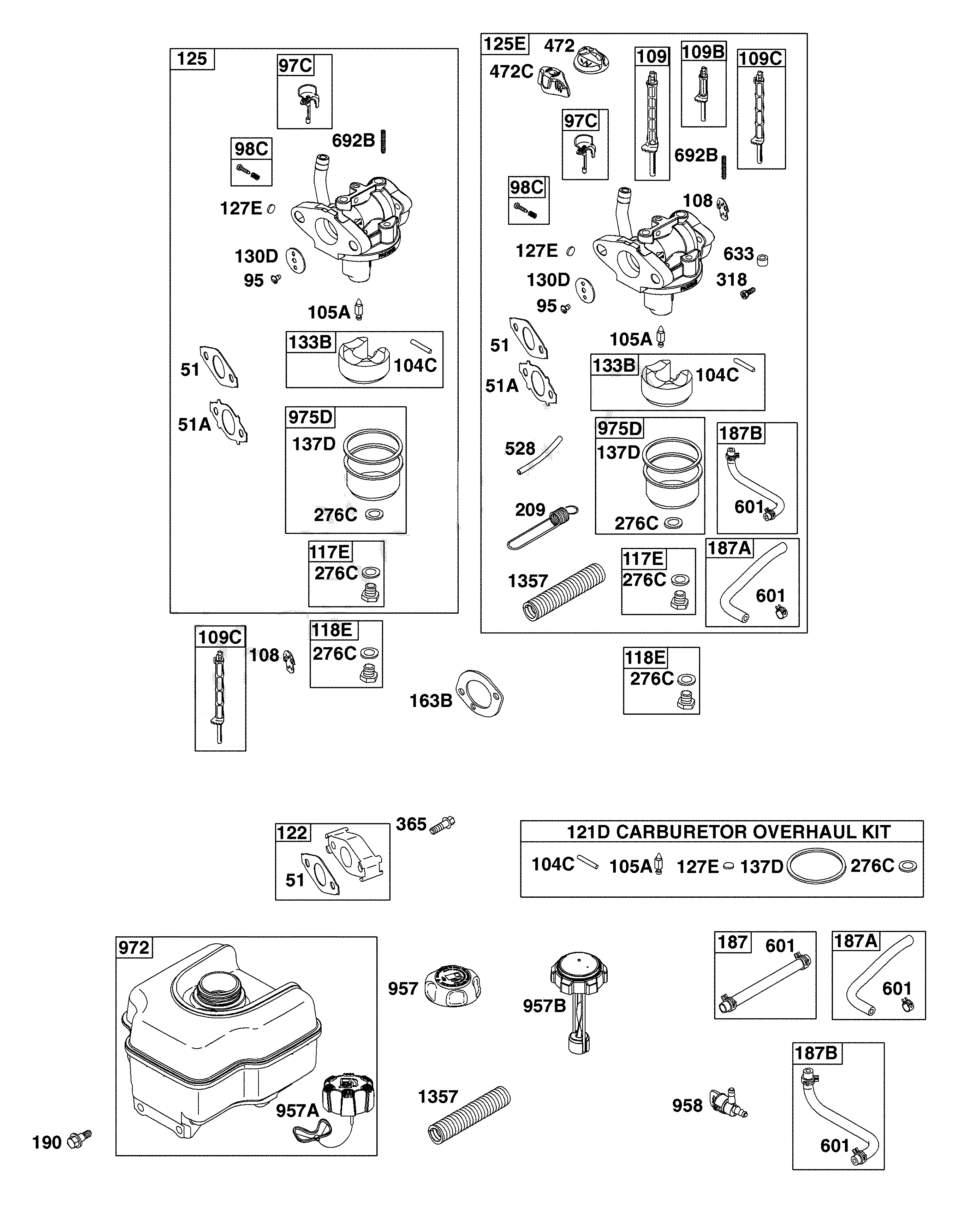Poulan 12527HVX-96195001800 carburetor/fuel supply diagram