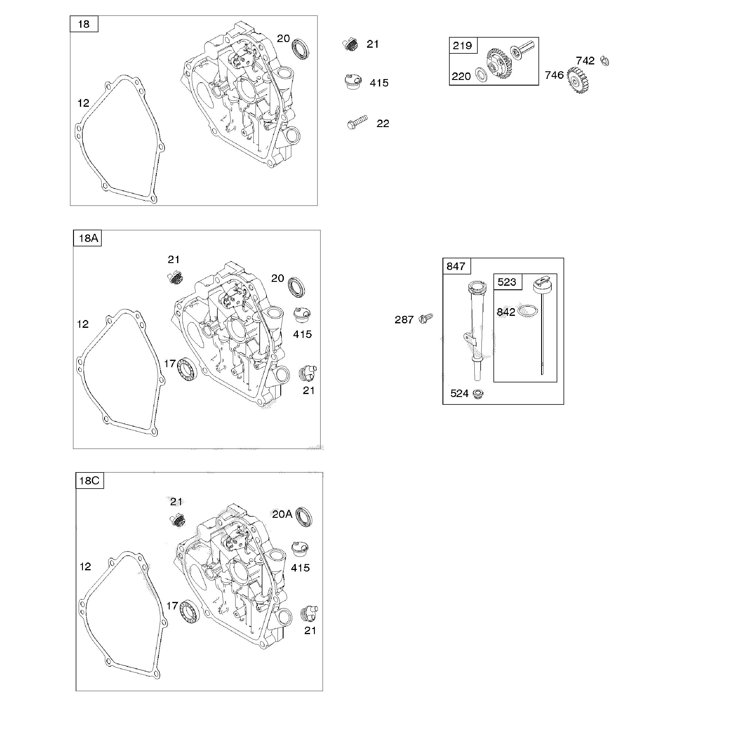 Poulan 12527HVX-96195001800 crankcase cover/lubrication diagram