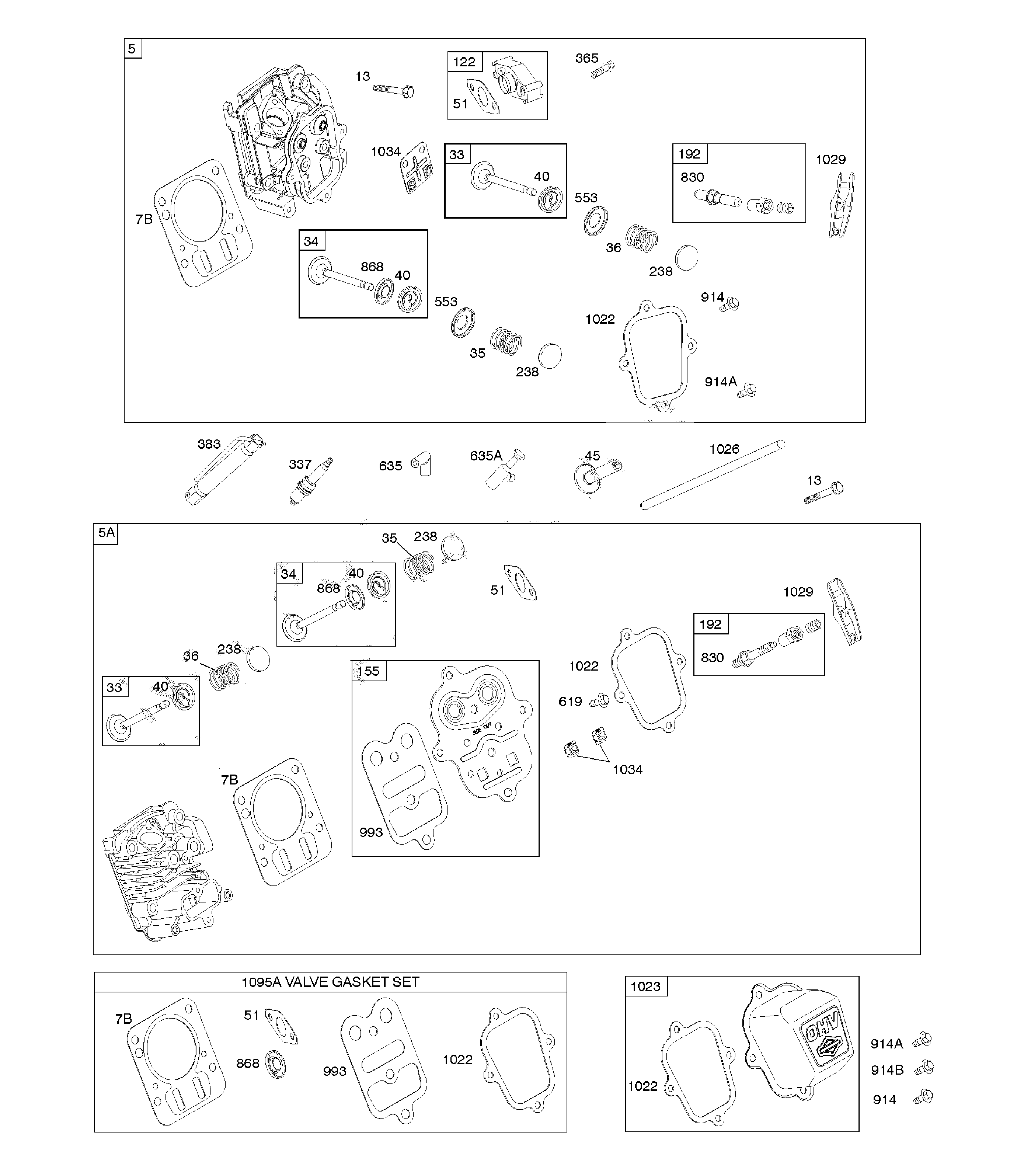 Poulan 12527HVX-96195001800 cylinder head diagram