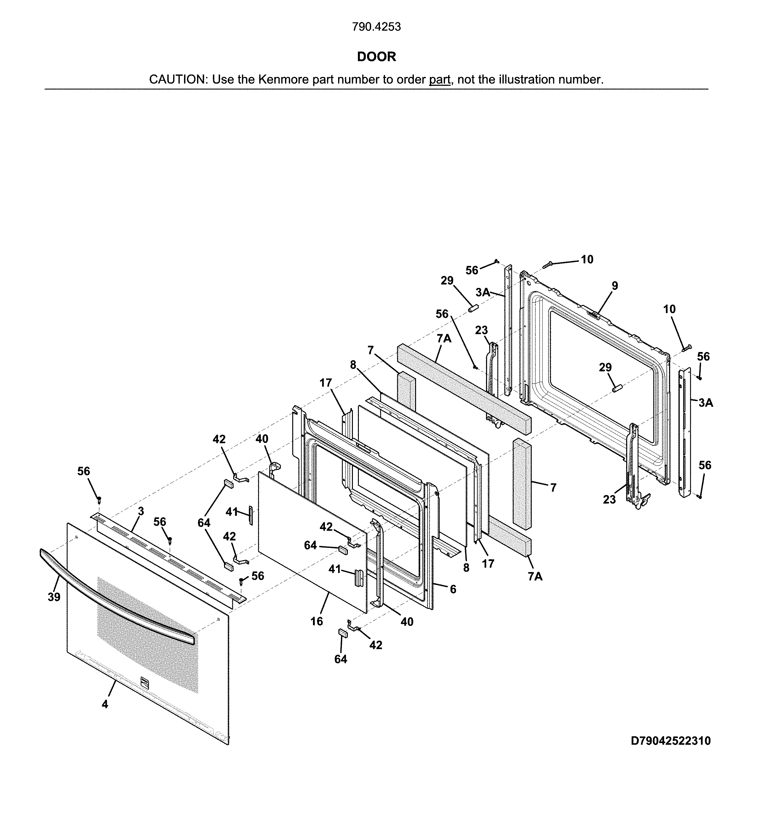 Kenmore 79042531311 door diagram