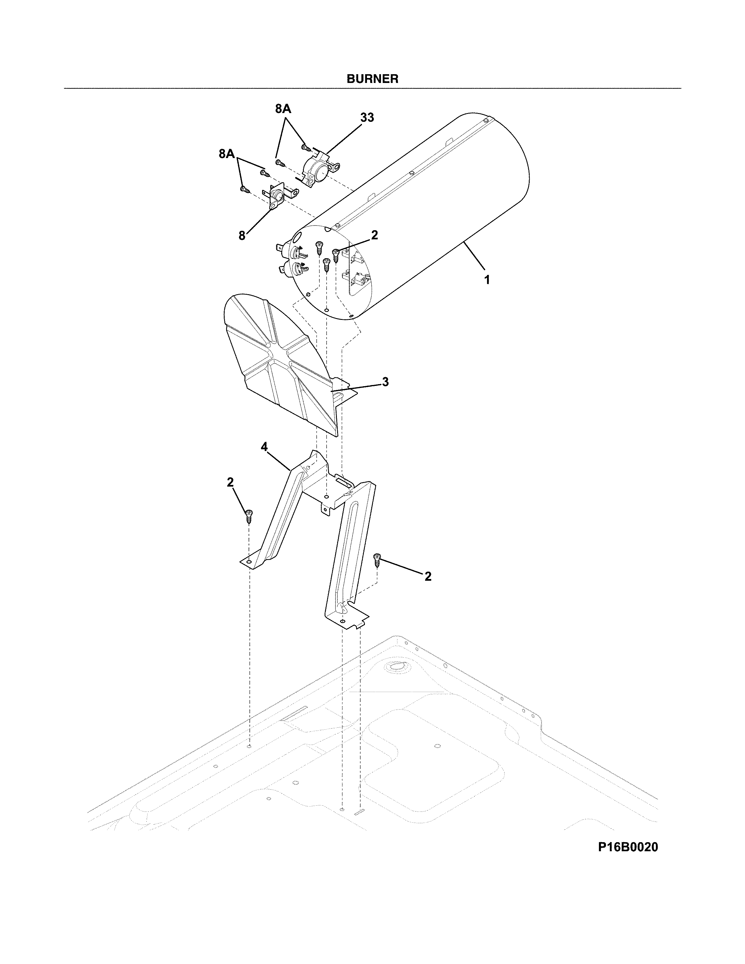 Frigidaire FAQE7111LW1 burner diagram