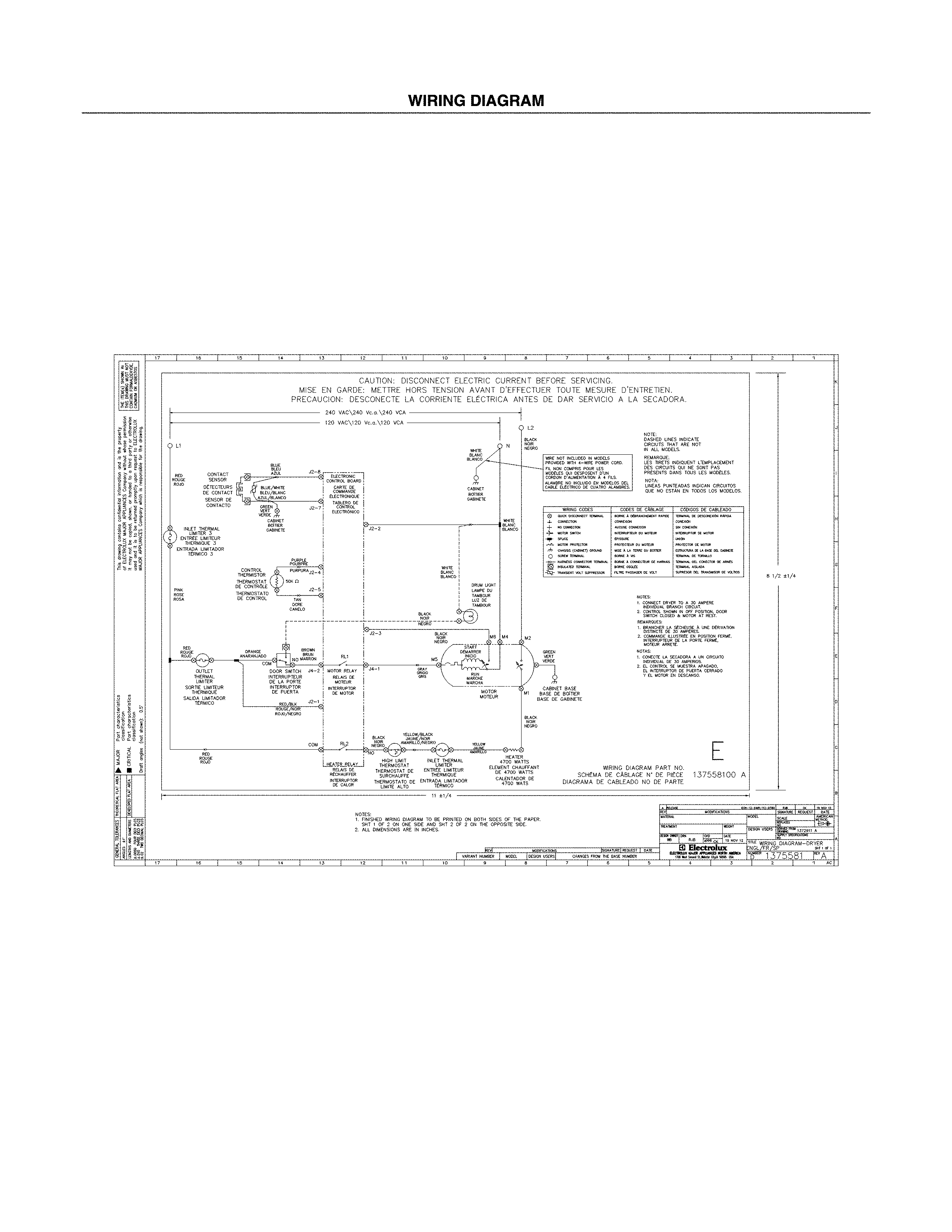 Frigidaire FAQE7111LW1 wiring diagram diagram