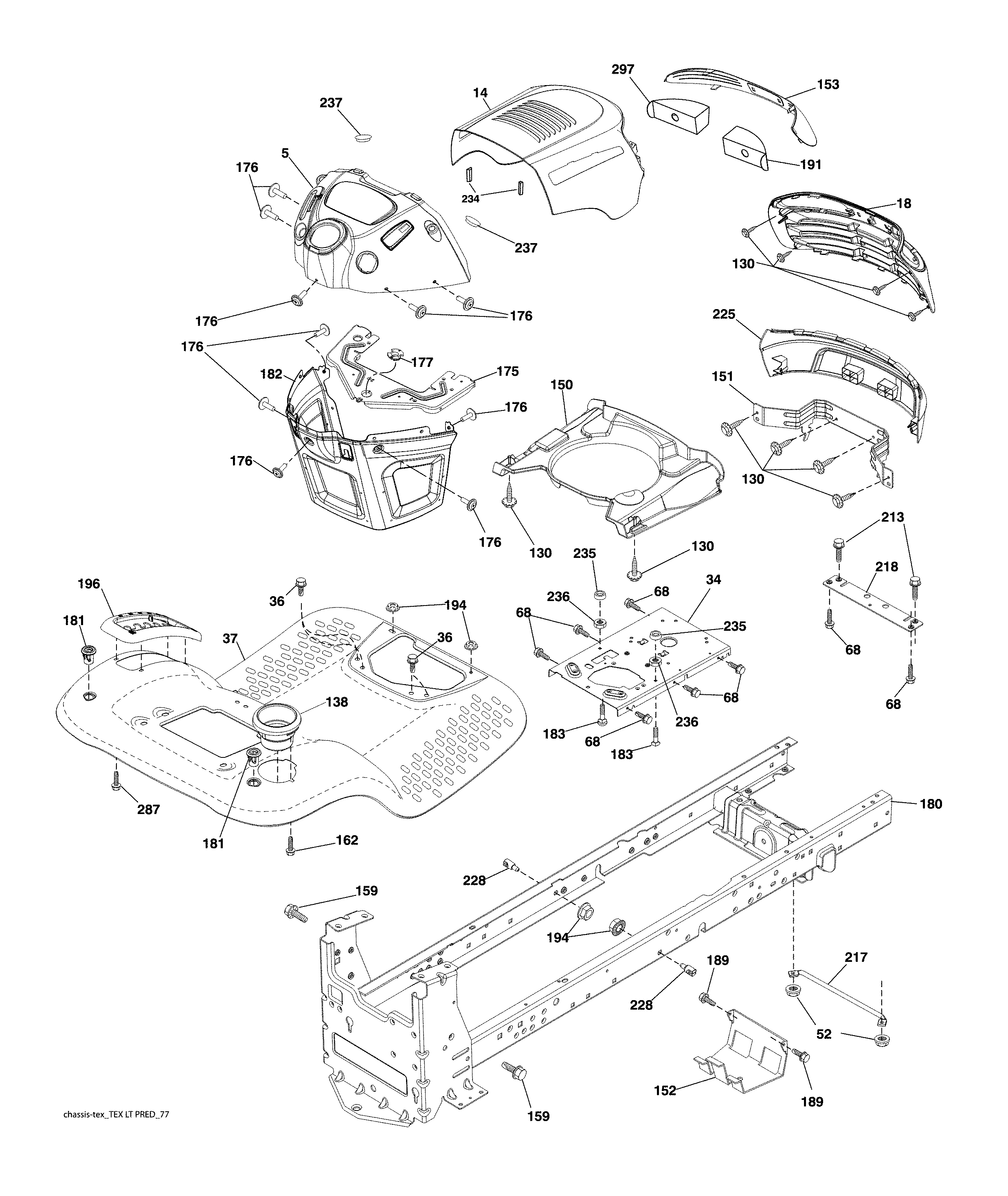 Ariens A21A42-96046005400 chassis diagram