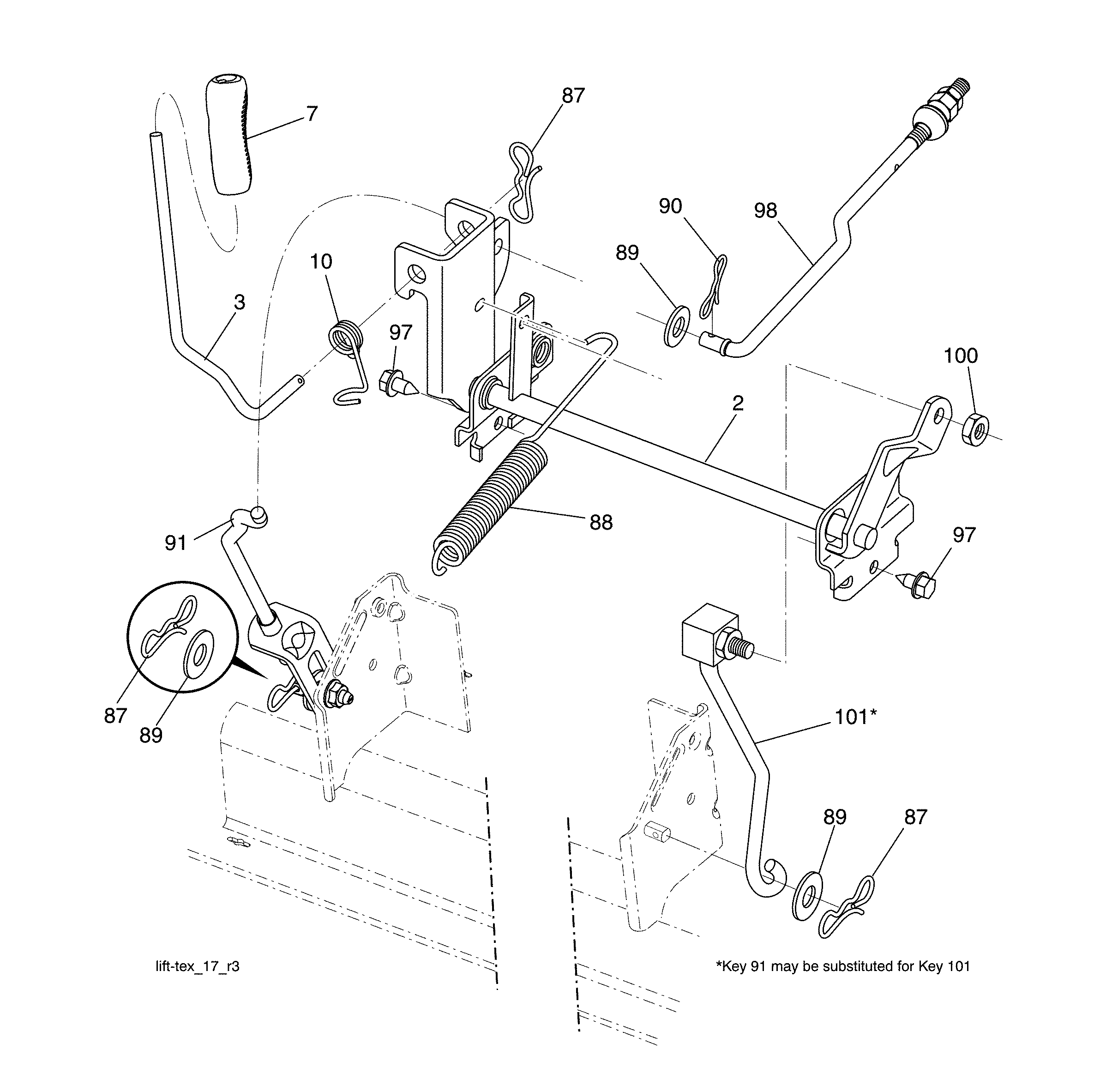 Ariens A21A42-96046005400 mower lift diagram