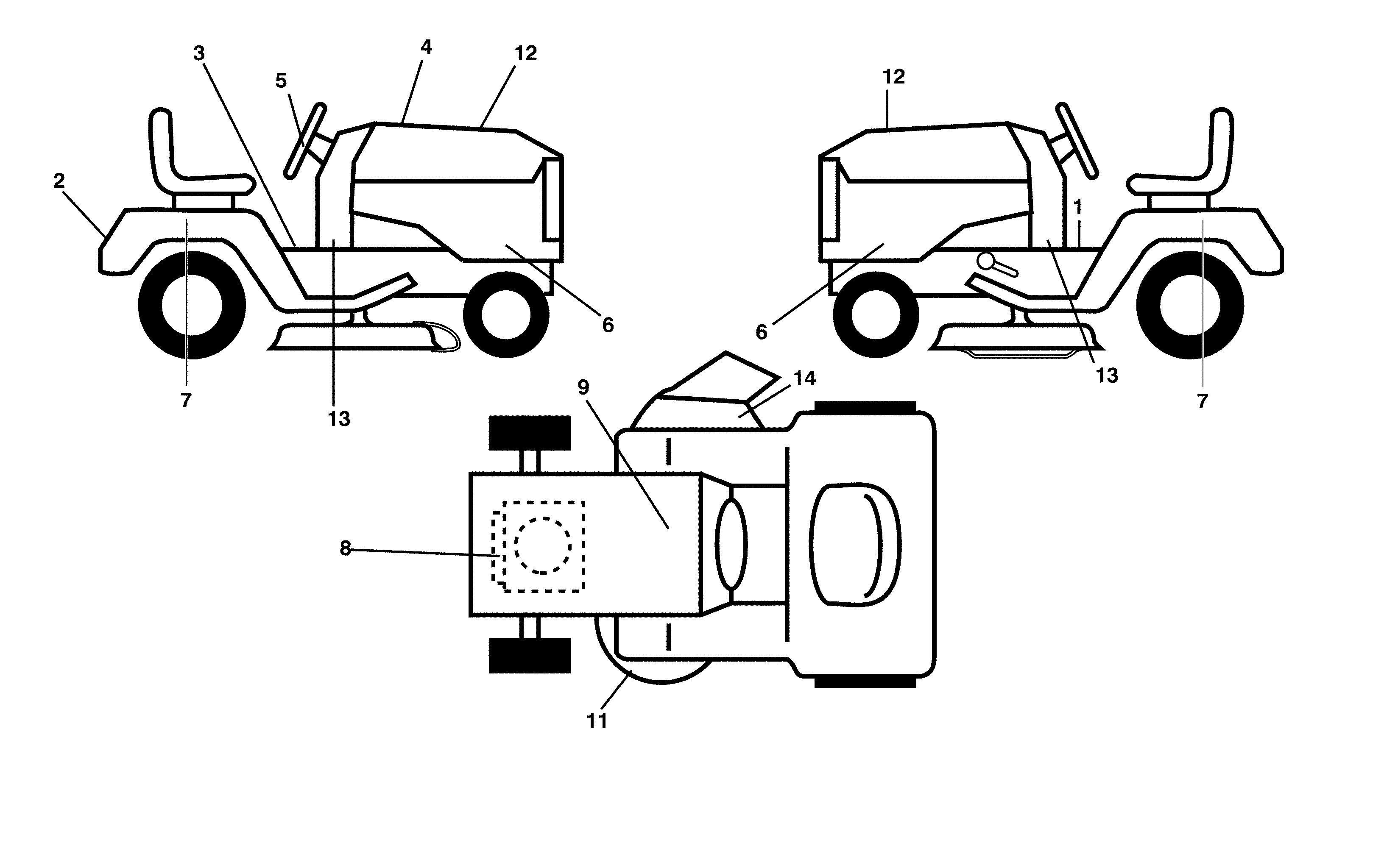 Ariens A21A42-96046005400 decals diagram