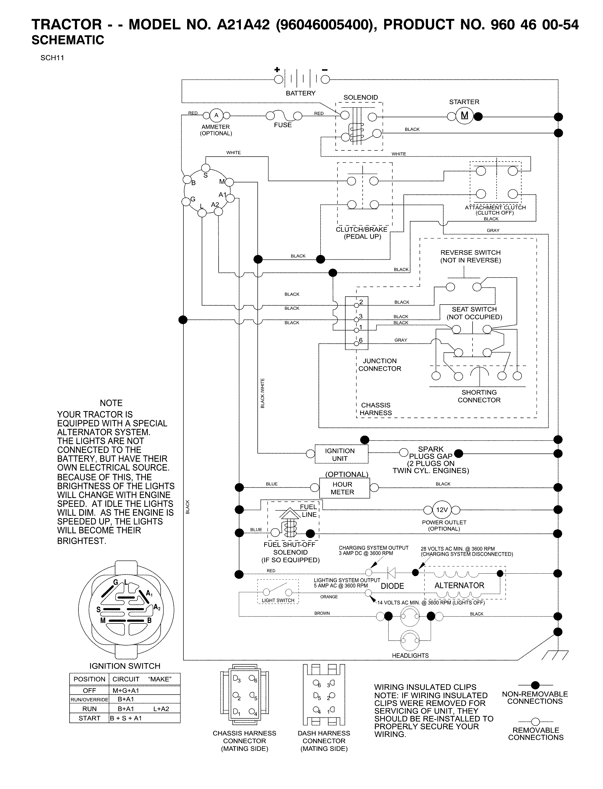 Ariens A21A42-96046005400 schematic diagram diagram