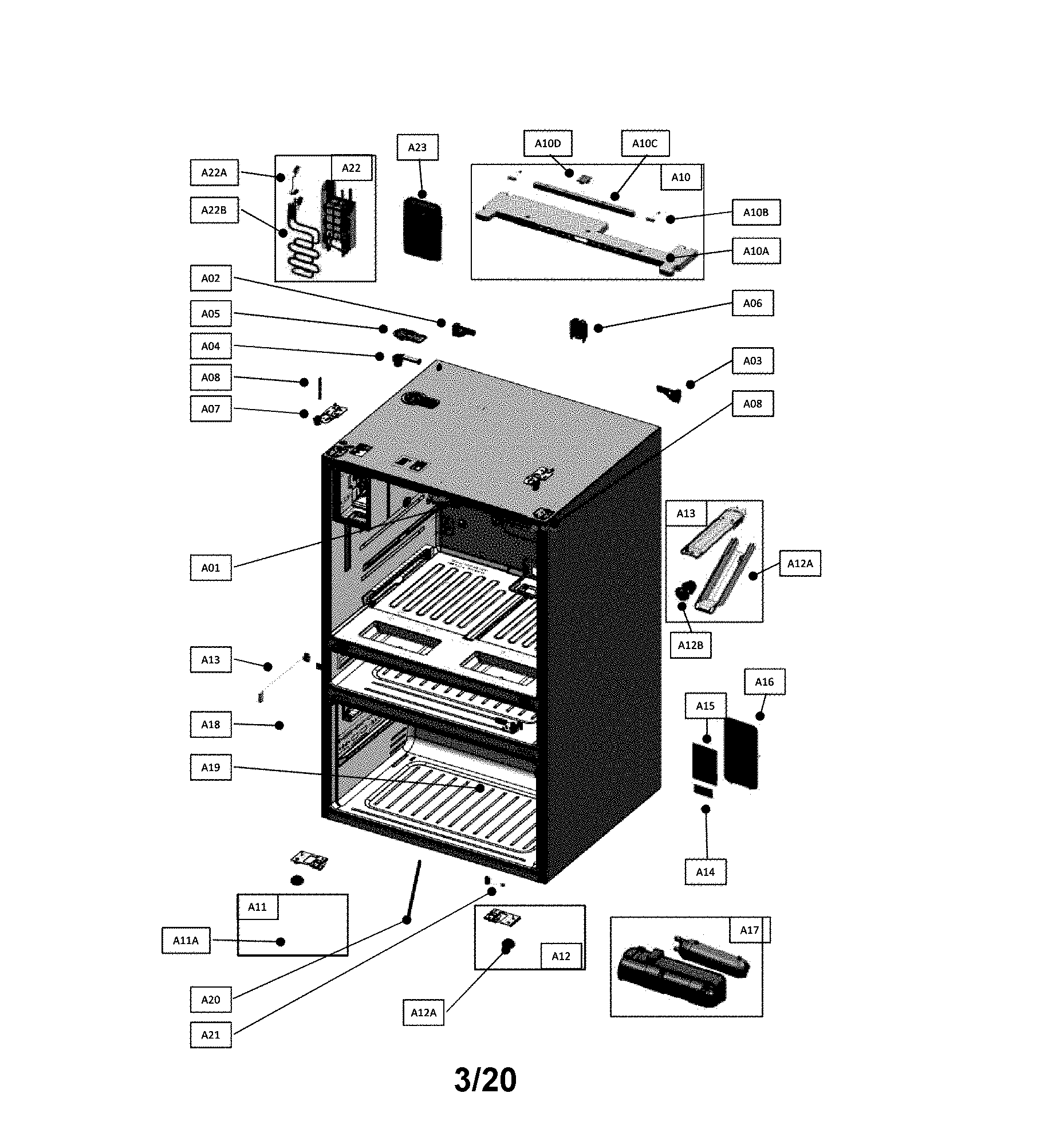 Kenmore Elite 11172699910 cabinet diagram