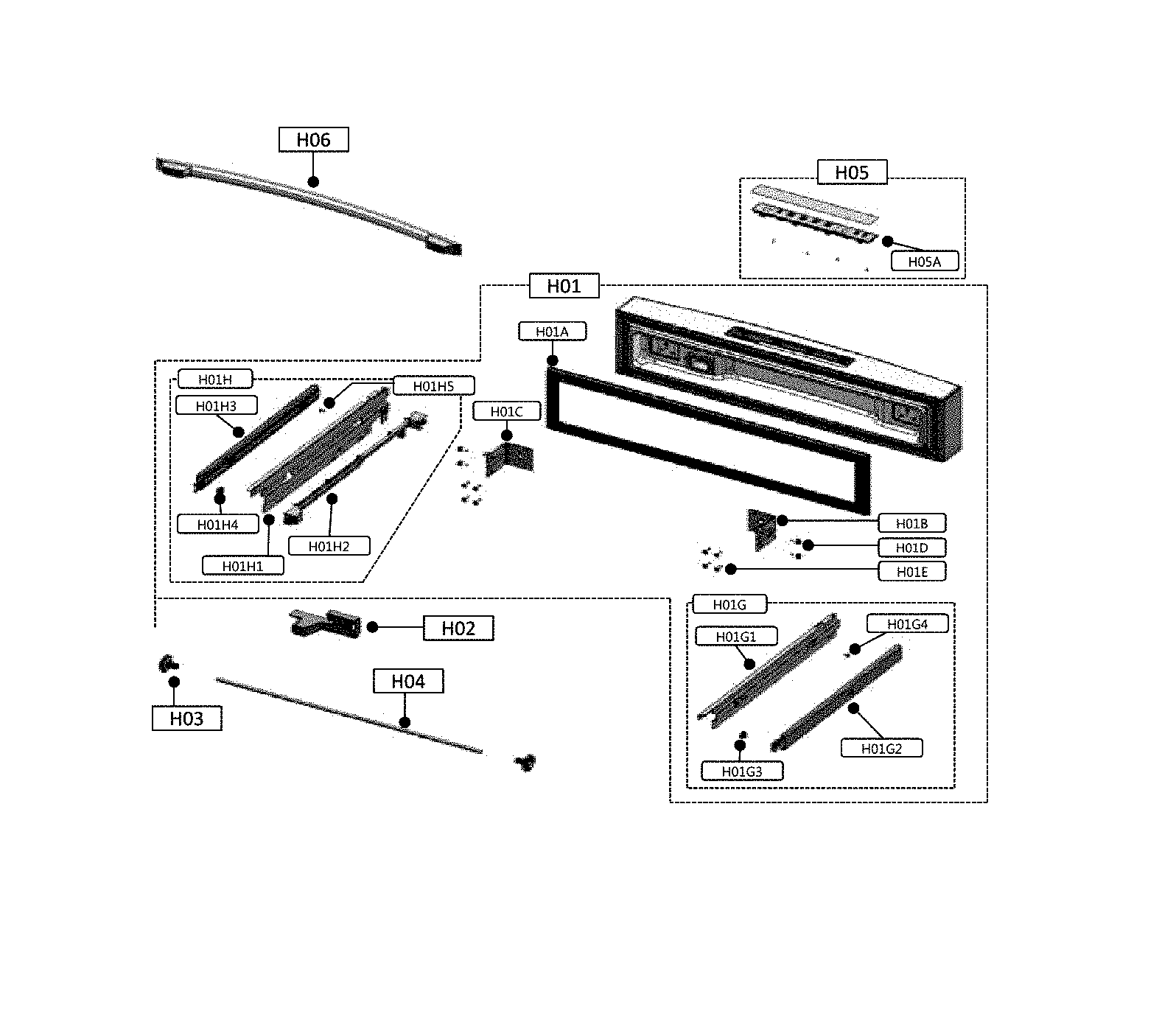 Kenmore Elite 11172699910 m-door & handles diagram