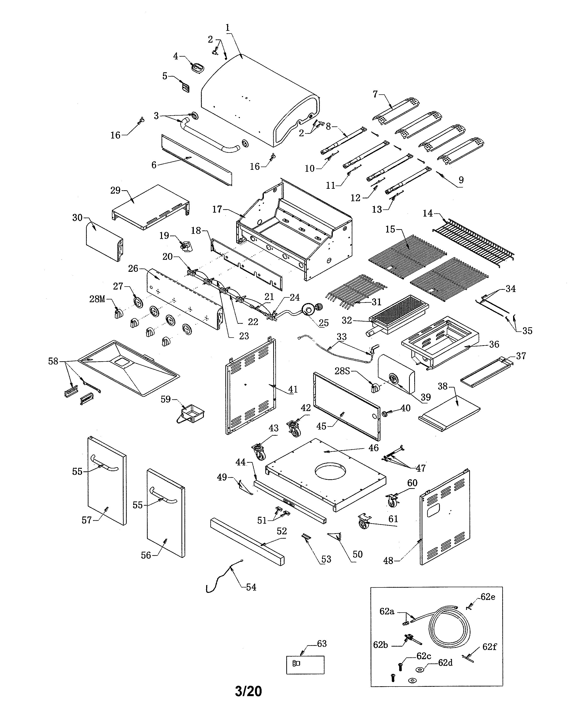 Kenmore 640-05861277-1 gas grill diagram