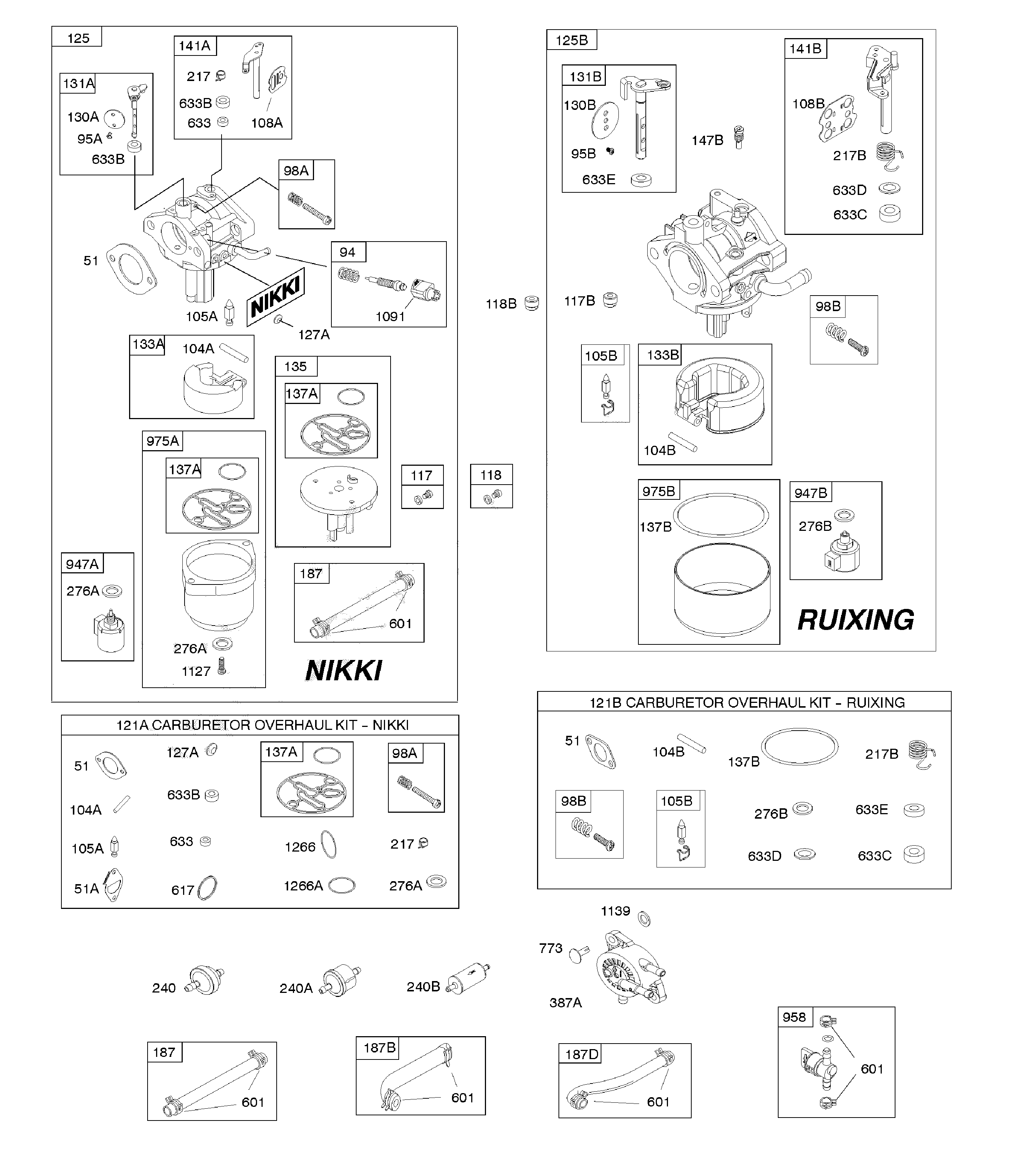 Ariens A21A42-96046005400 carburetor/fuel supply/kit-carburetor overhaul diagram
