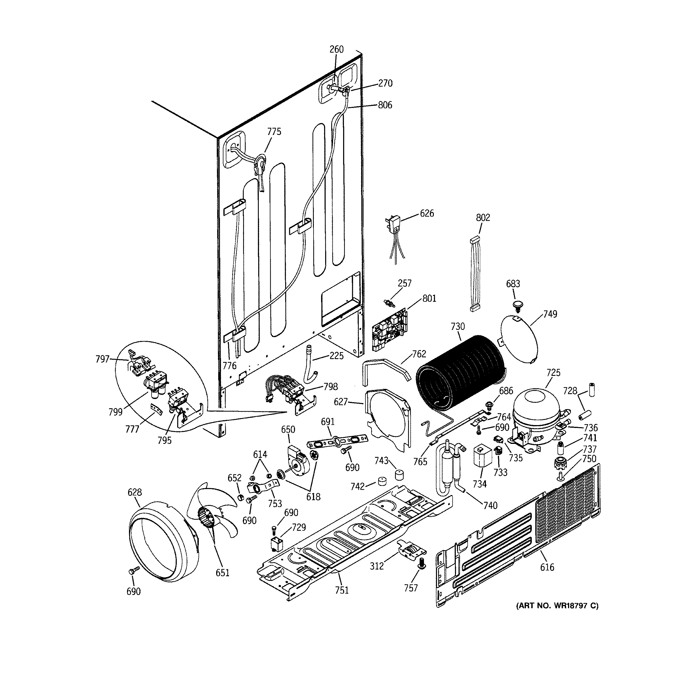 GE GSS25LGMAWW unit parts diagram