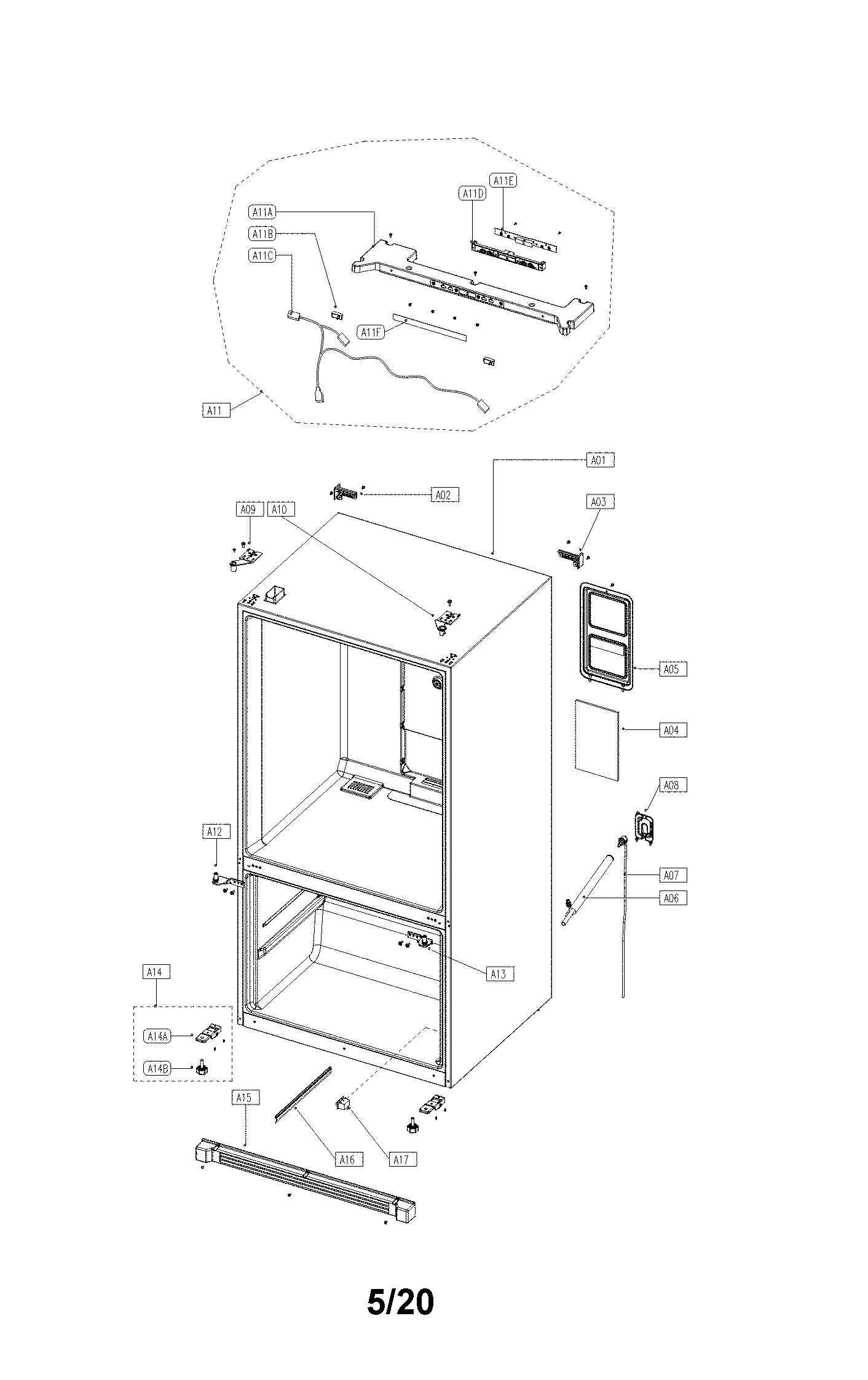 Kenmore 11173022710 cabinet diagram
