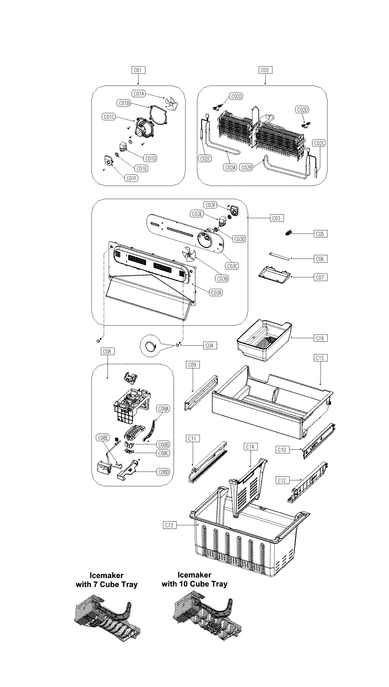 Kenmore 11173022710 freezer room diagram