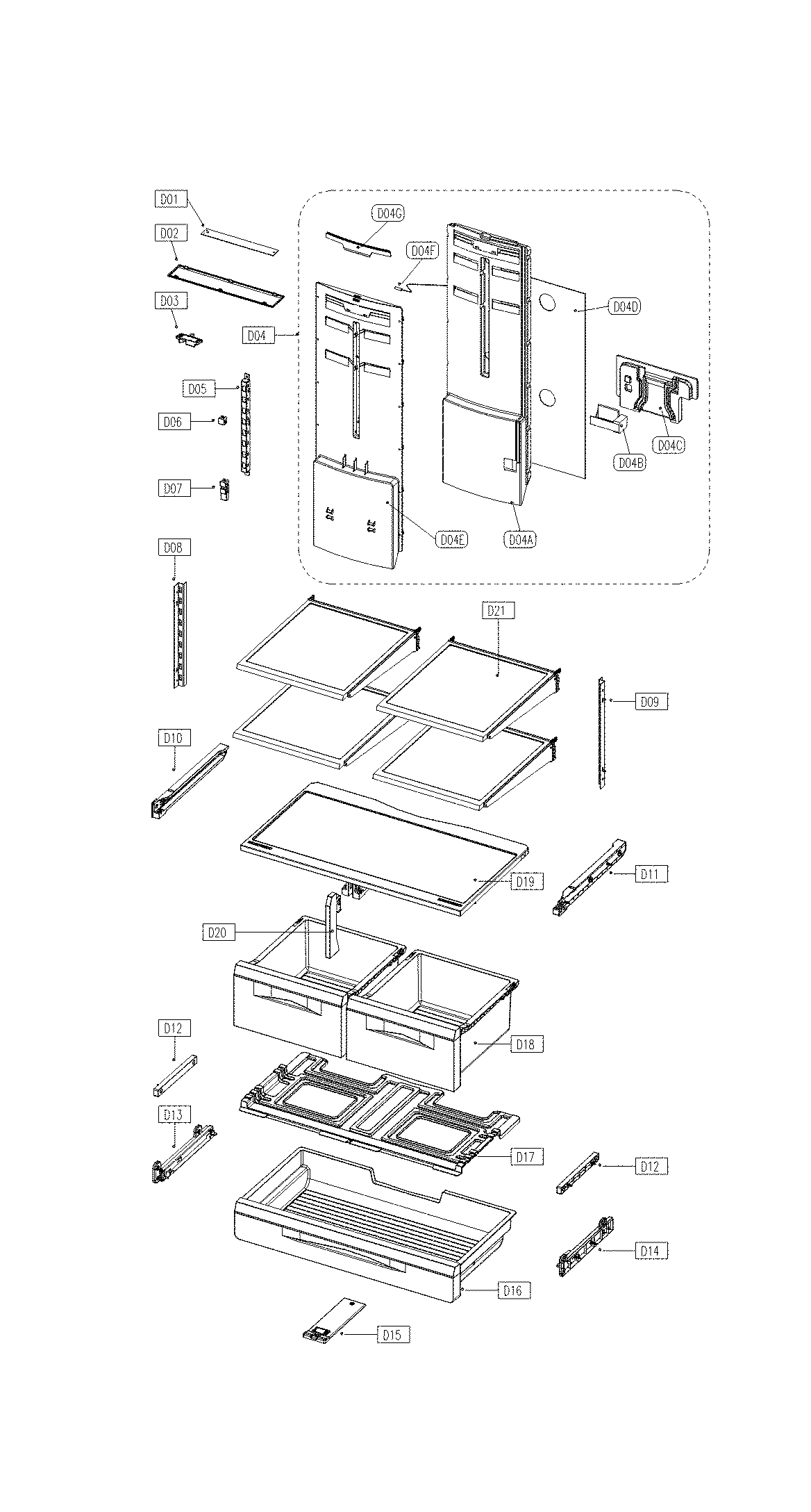 Kenmore 11173022710 refrigerator room diagram