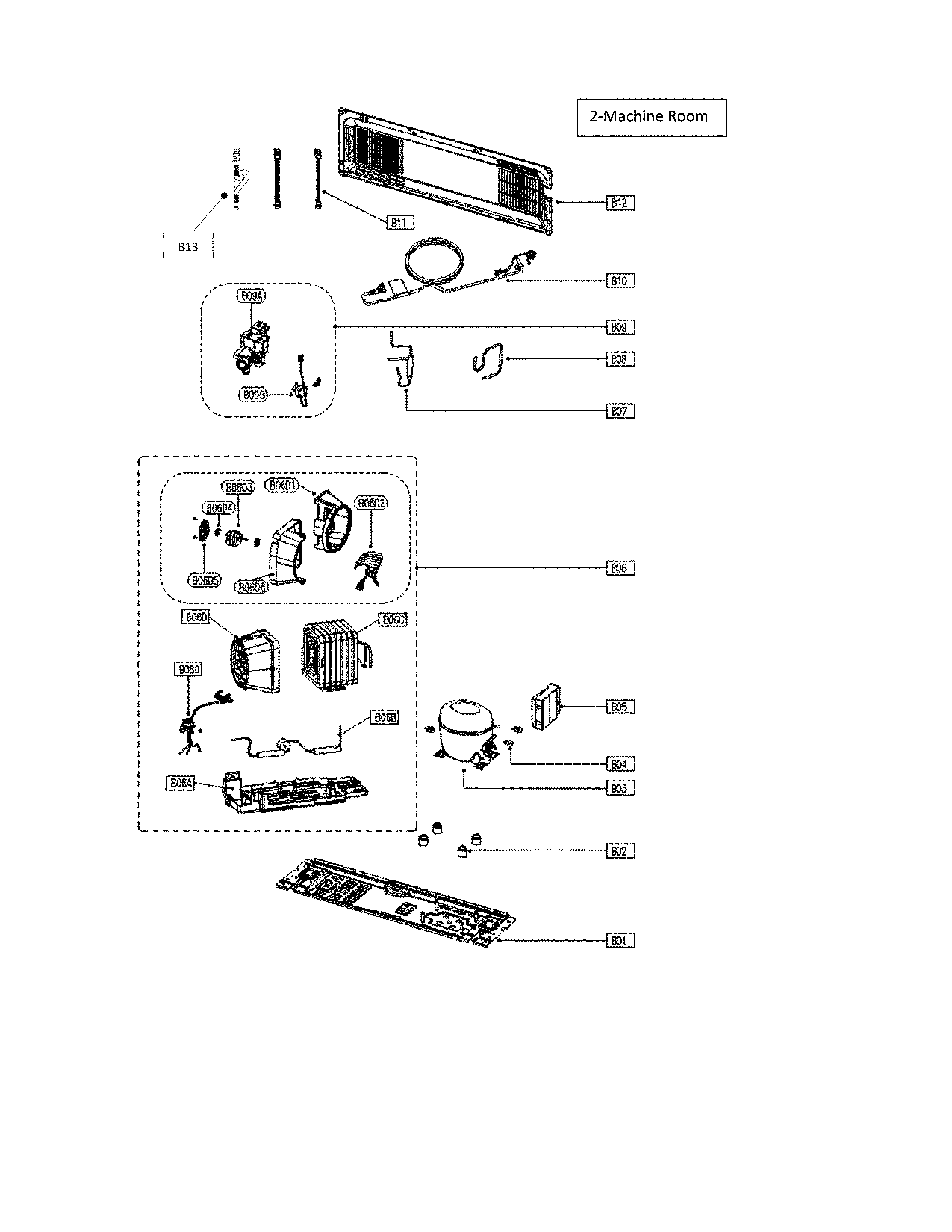 Kenmore 11175505020 machine room diagram