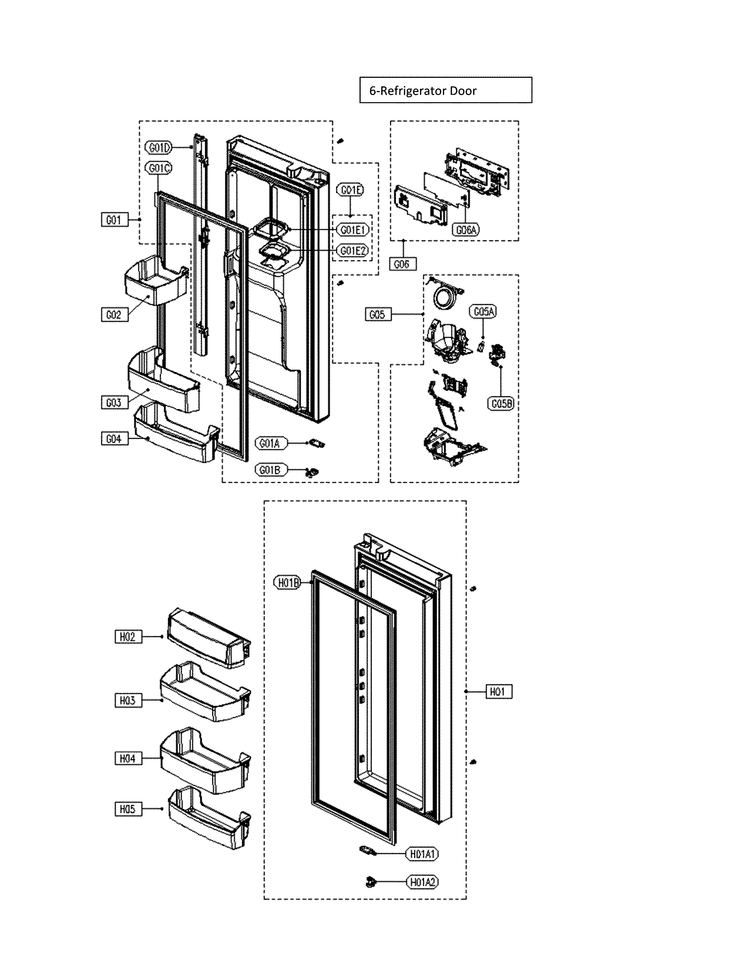 Kenmore 11175505020 refrigerator door diagram