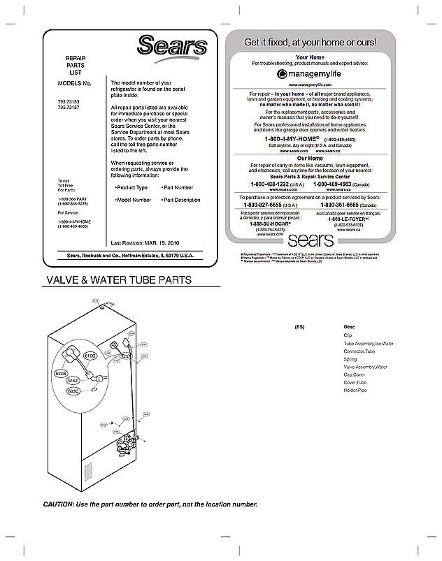 Kenmore Elite 79573153611 valve/water tube parts diagram