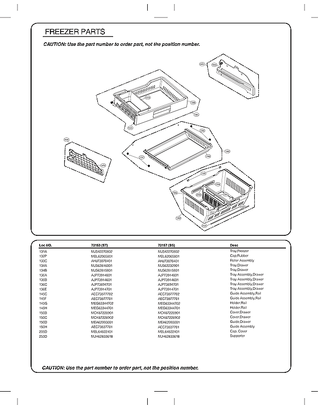 Kenmore Elite 79573153611 freezer parts diagram