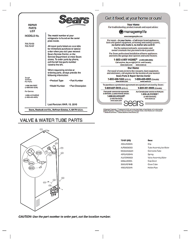Kenmore Elite 79573157611 valve/water tube parts diagram