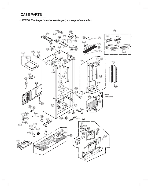 Kenmore Elite 79573157611 case parts diagram