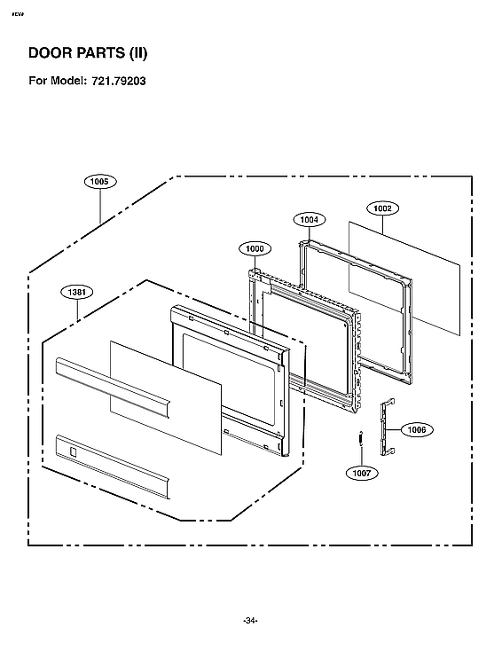 Kenmore Elite 72179203900 door parts diagram