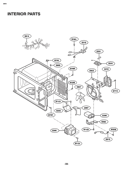 Kenmore Elite 72179203900 interior parts diagram