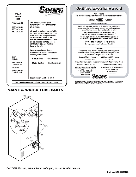 Kenmore Elite 79572053313 valve/water tube parts diagram