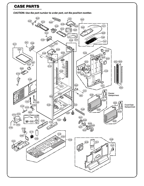 Kenmore Elite 79572053313 case parts diagram