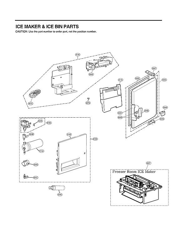 LG LRFVS3006D/00 ice maker/ice bin parts diagram