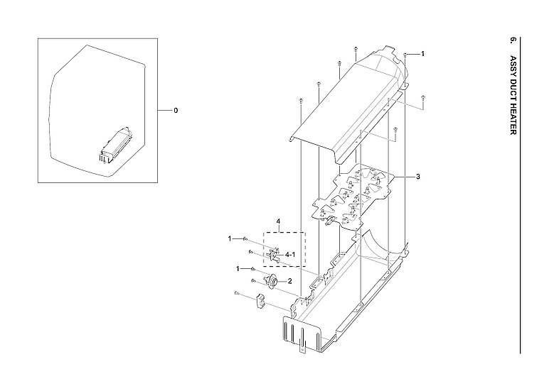 Samsung DV42H5200EW/A3-04 heater duct assy diagram