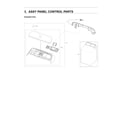 Samsung WA50R5200AW/US-00 control panel assy diagram