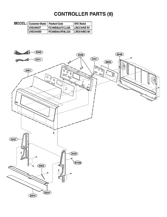LG LRE3194BD/01 controller (ii) diagram