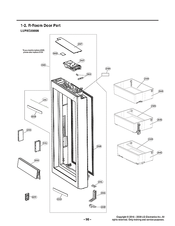 LG LUPXC2386N/00 r-room door parts diagram
