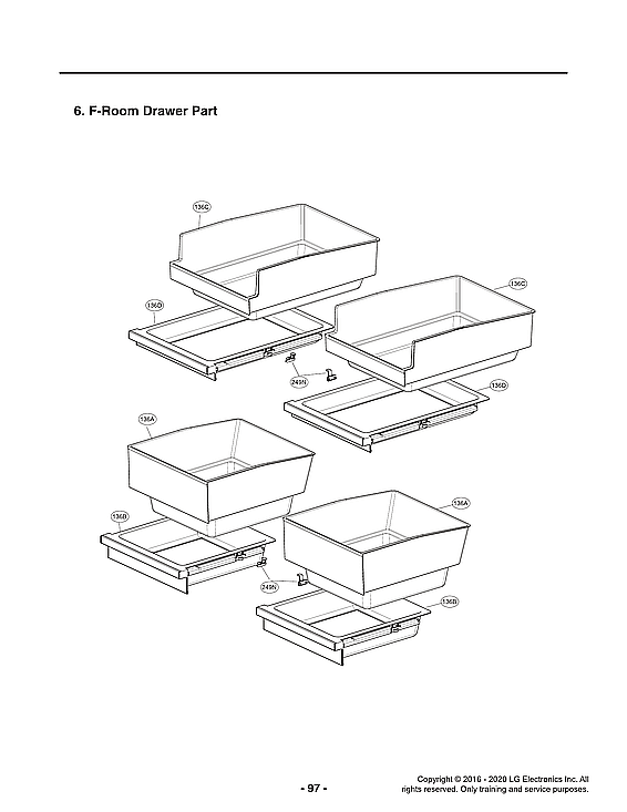 LG LUPXC2386N/00 f-room drawer parts diagram