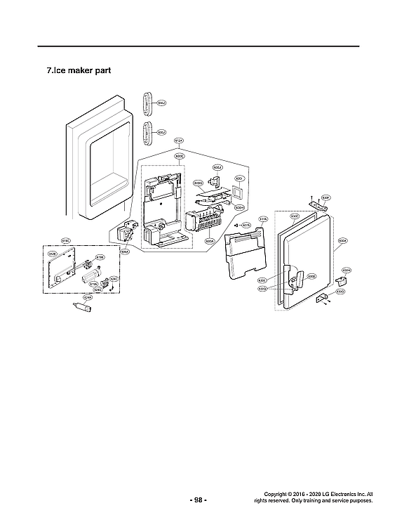 LG LUPXC2386N/00 ice maker parts diagram