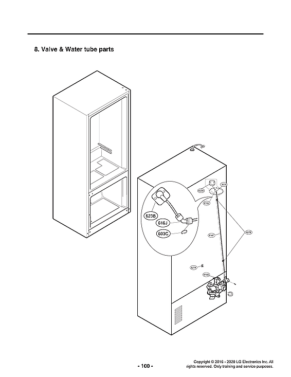 LG LUPXS3186N/00 valve/water tube parts diagram