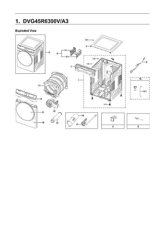 Samsung DVG45R6300V/A3-00 main unit assy diagram