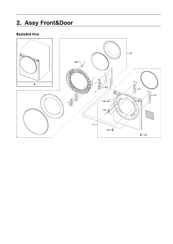Samsung DVG45R6300V/A3-00 front & door assy diagram