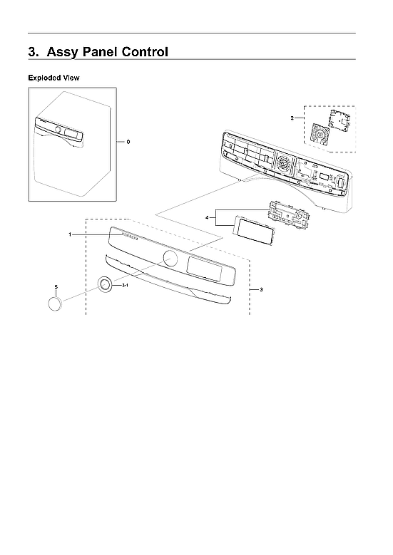 Samsung DVG45R6300V/A3-00 control panel assy diagram