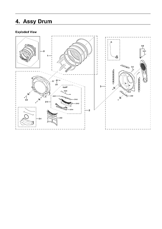 Samsung DVG45R6300V/A3-00 drum assy diagram