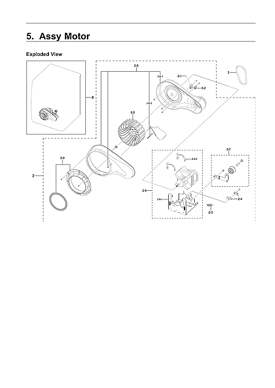 Samsung DVG45R6300V/A3-00 motor assy diagram