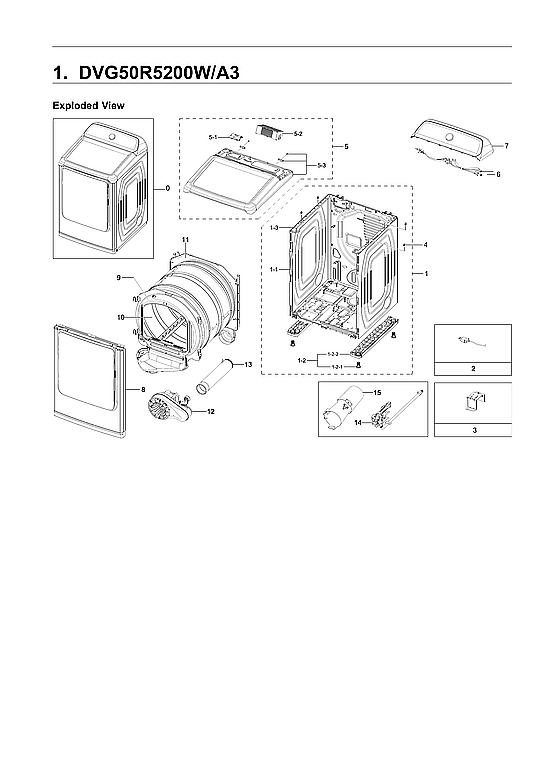 Samsung DVG50R5200W/A3-00 main unit assy diagram