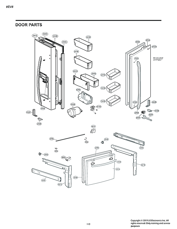 LG LRFXS2503D/00 door parts diagram
