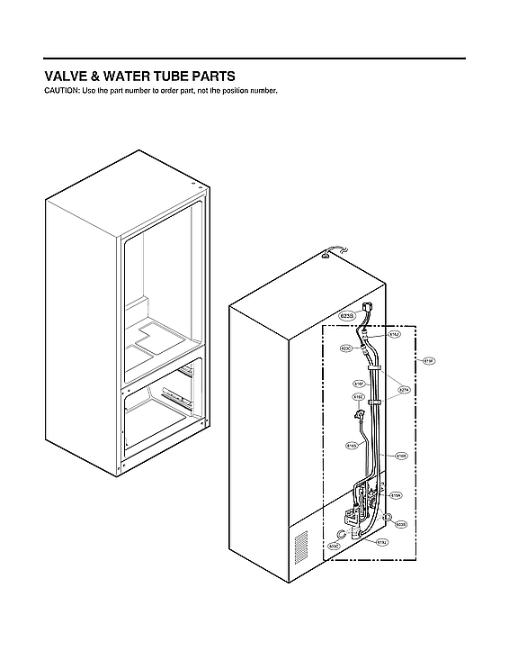 LG LRMDC2306D/00 valve/water tube parts diagram