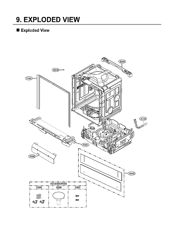 LG ADFD5448AT/00 main unit assy diagram