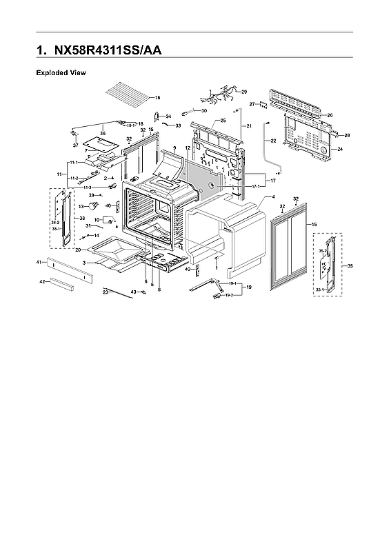 Samsung NX58R4311SS/AA-00 main unit assy diagram